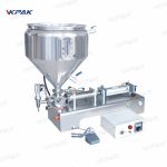 Riempitrice semiautomatica pneumatica per crema di salsa densa con miscelazione