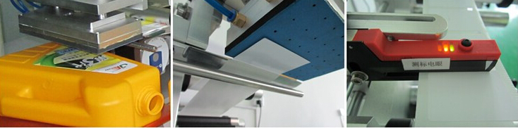 Etichettatrice per sacchetti di plastica con beccuccio semiautomatica per superfici piane