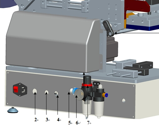 Etichettatrice per sacchetti di plastica con beccuccio semiautomatica per superfici piane