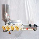 Macchina riempitrice semiautomatica pneumatica per sacchetti preconfezionati con beccuccio