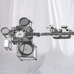 Piccola macchina riempitrice e tappatrice per provette con etichettatrice orizzontale
